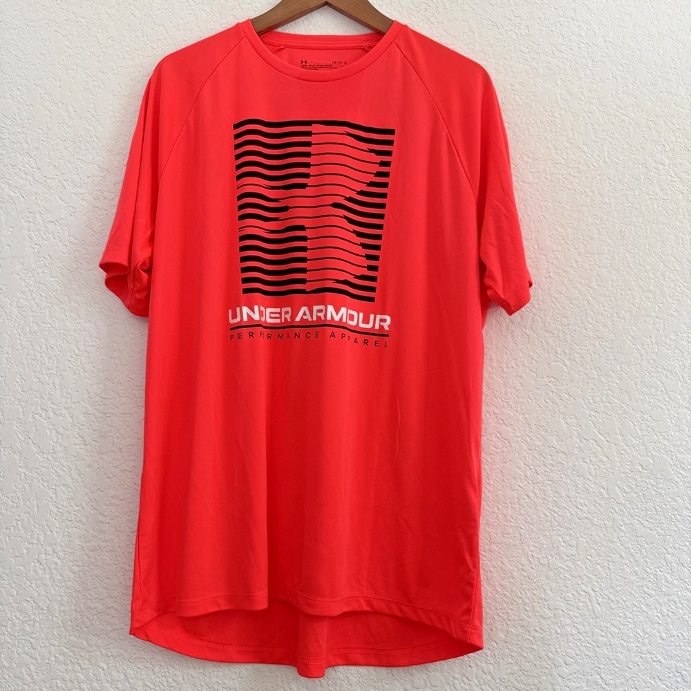 Under Armour Velocity Graphic SS Crew Performance Short Sleeve Neon Orange Men L